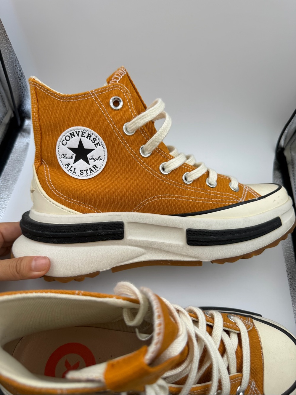 Converse Orange High-Top Platform Sneaker